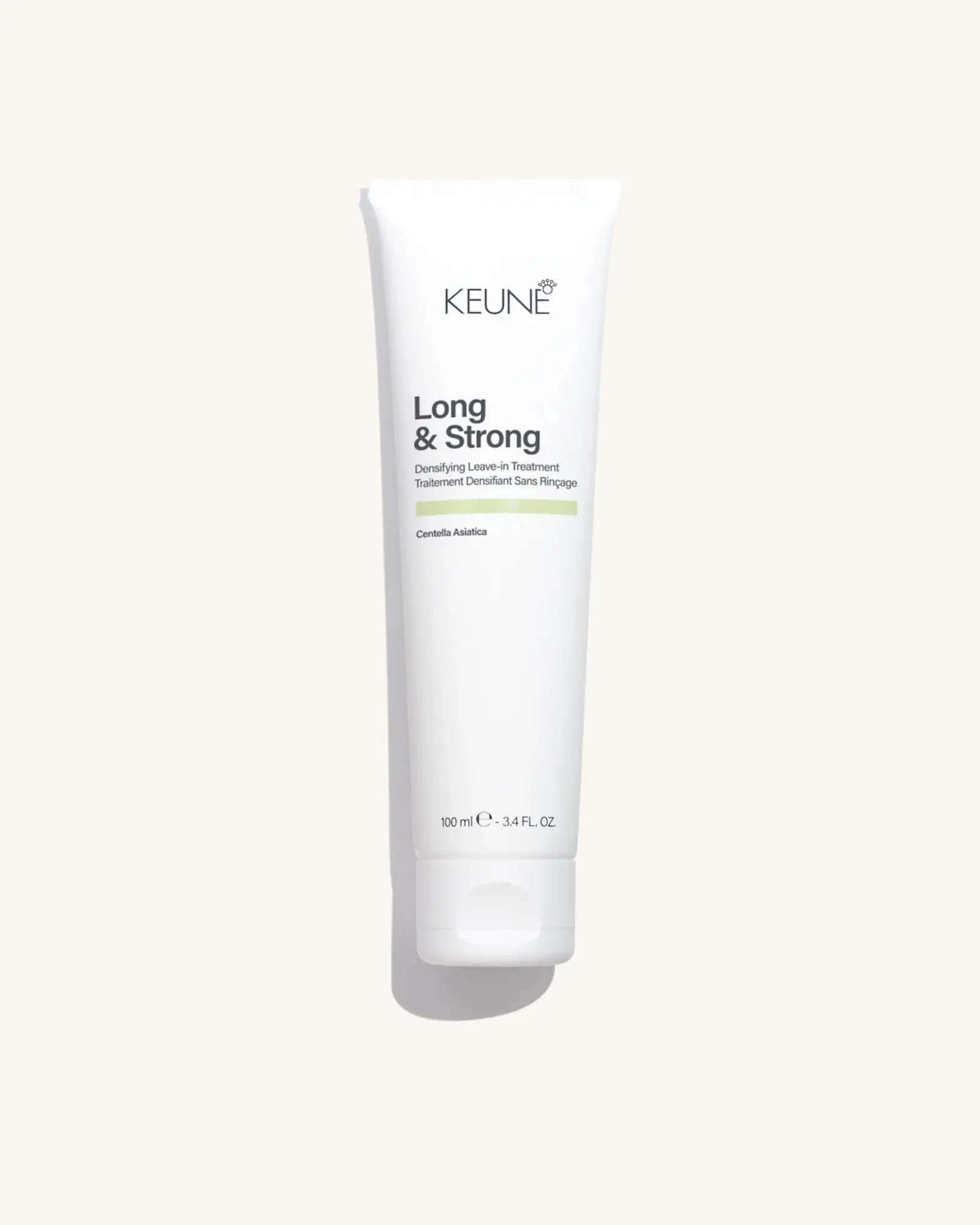 Keune Long & Strong Leave-in product pack shot on Bijou cream background